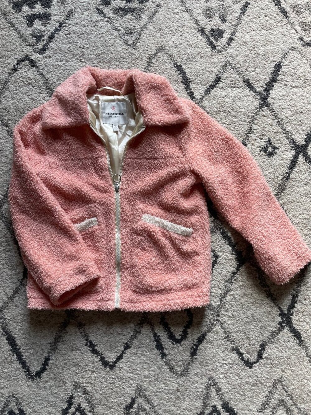 Urban Republic Girls Pink Soft Fleece Zip Up Jacket